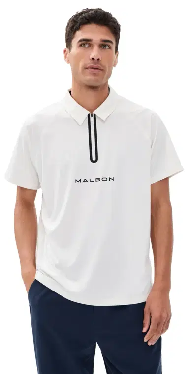 Malbon Performance Zip Raglan Polo White S | Thumbnail 1 Malbon Performance Zip Raglan Polo White S | Thumbnail 1