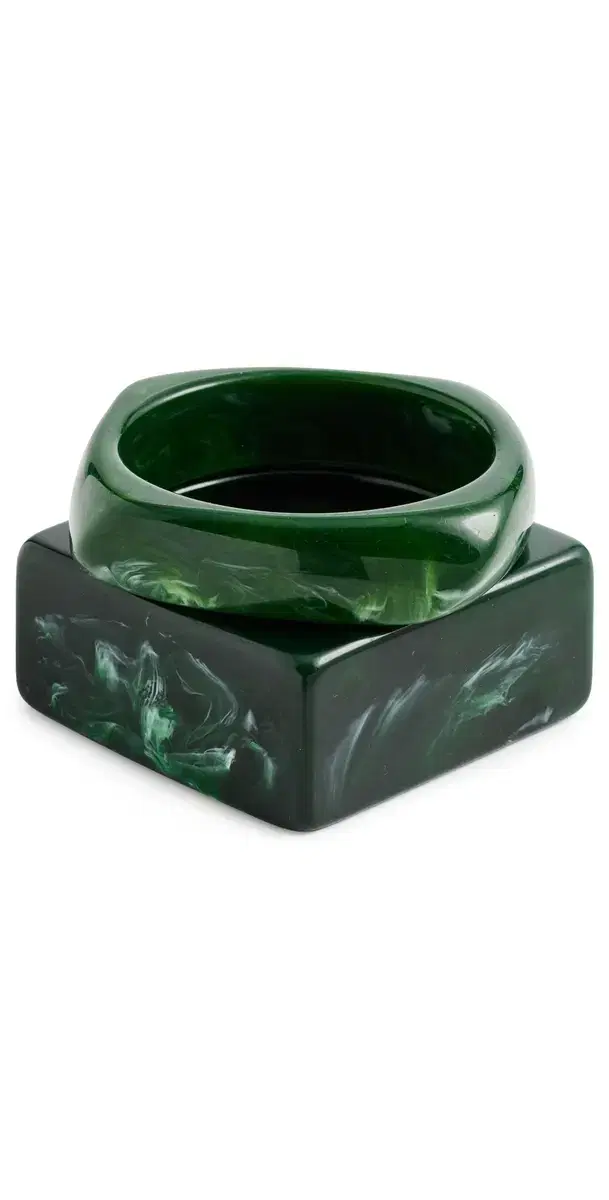SHASHI Jacques Verde Bangle Set Verde One Size