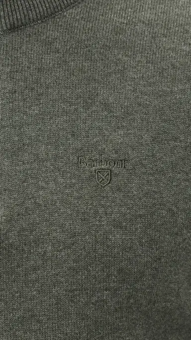 Barbour Cotton Half Zip Knitted Sweater Olive Marl M | Thumbnail 6