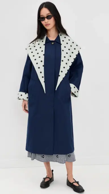 Lisa Says Gah Olson Trench Coat Mint Chip Dot | Thumbnail 2