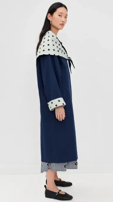 Lisa Says Gah Olson Trench Coat Mint Chip Dot | Thumbnail 4