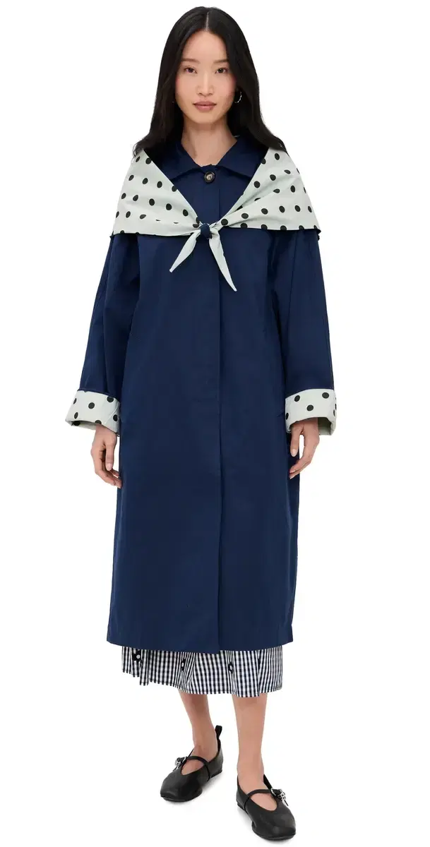 Olson Trench Coat Mint Chip Dot
