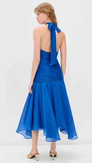 AMUR Lirielle Halter Dress Cobalt | Thumbnail 3 AMUR Lirielle Halter Dress Cobalt | Thumbnail 3