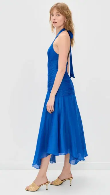 AMUR Lirielle Halter Dress Cobalt | Thumbnail 4 AMUR Lirielle Halter Dress Cobalt | Thumbnail 4