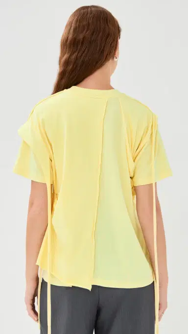 Meryll Rogge Draped T-Shirt Pale Yellow | Thumbnail 3