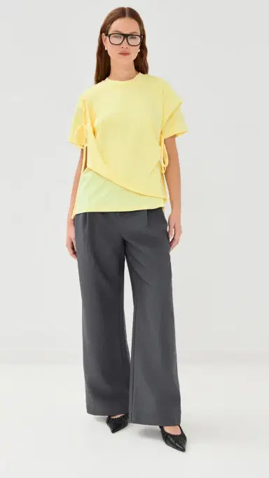 Meryll Rogge Draped T-Shirt Pale Yellow | Thumbnail 5