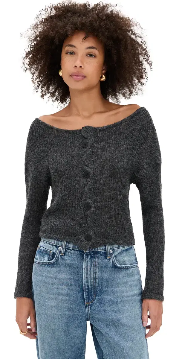 argaux Knit Cardigan Charcoal