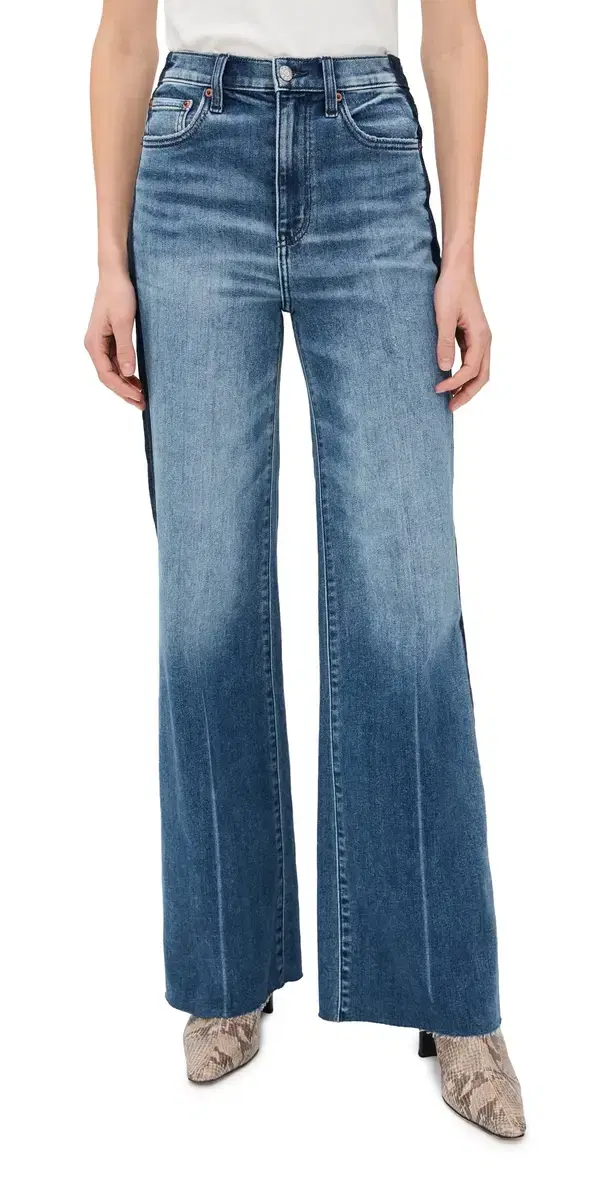 DAZE Far Out High Rise Wide Leg Jeans Tuxedo