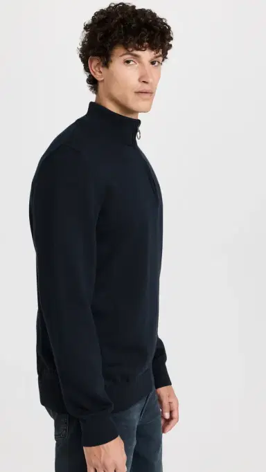 Barbour Cotton Half Zip Sweater Navy | Thumbnail 4 Barbour Cotton Half Zip Sweater Navy | Thumbnail 4