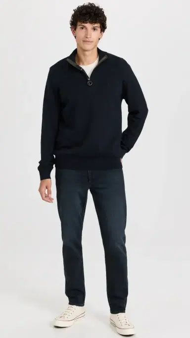 Barbour Cotton Half Zip Sweater Navy | Thumbnail 5 Barbour Cotton Half Zip Sweater Navy | Thumbnail 5
