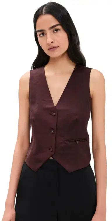 LE BOP Simone Satin Vest Mahogany 2 | Thumbnail 1 LE BOP Simone Satin Vest Mahogany 2 | Thumbnail 1