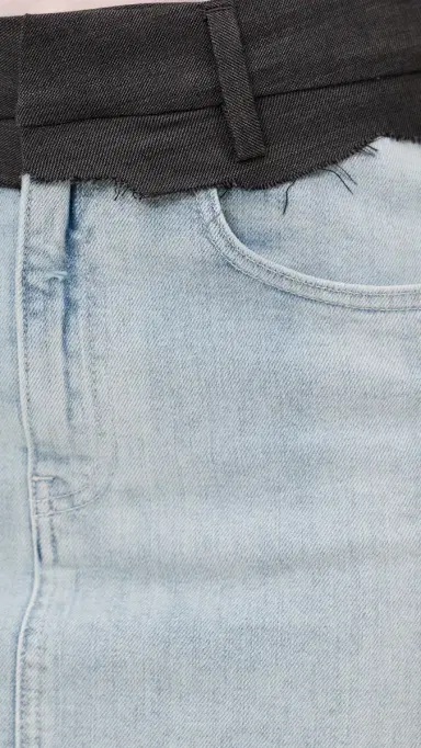 MM6 MAISON MARGIELA Mini Denim Skirt Light Blue 40 | Thumbnail 6