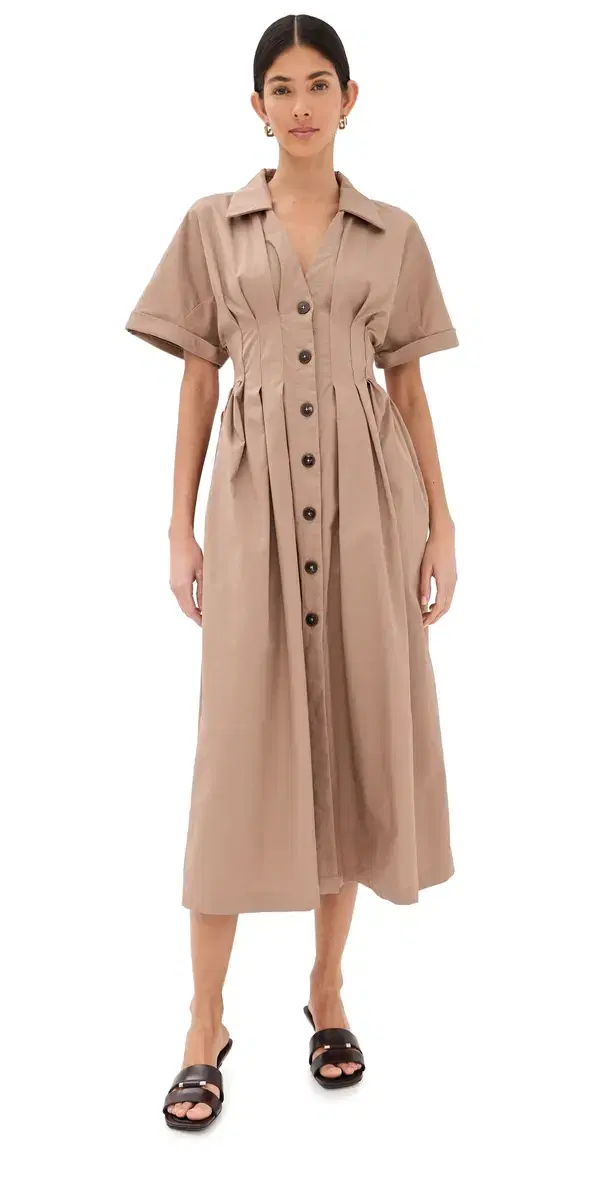 Kika Vargas Letitia Dress Camel