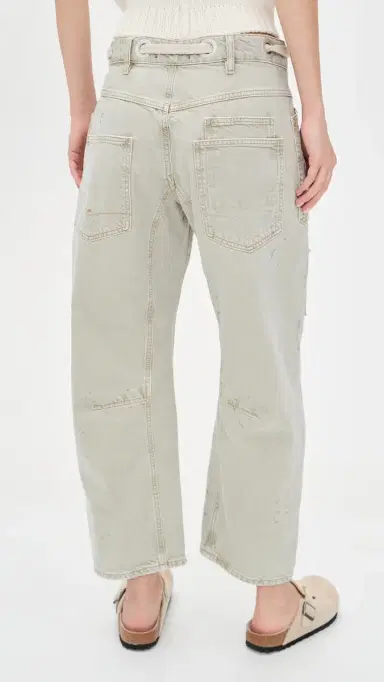 Free People Moxie Low Slung Pull On Barrel Jeans Jetty 30 | Thumbnail 3