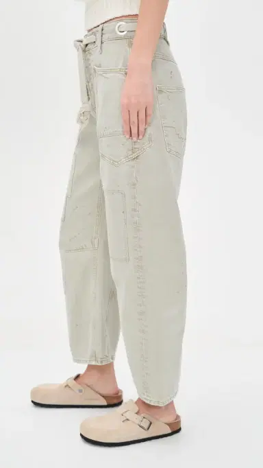 Free People Moxie Low Slung Pull On Barrel Jeans Jetty 30 | Thumbnail 4