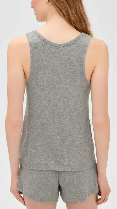 Eberjey Dream Rib V Neck Tank Dark Heather Grey | Thumbnail 3