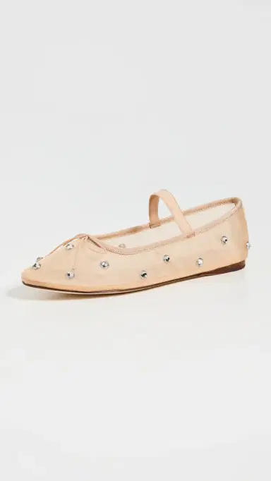 Loeffler Randall Leonie Soft Ballet Flats Caramel/Clear 7 | Thumbnail 2