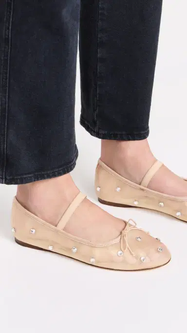 Loeffler Randall Leonie Soft Ballet Flats Caramel/Clear 7 | Thumbnail 5