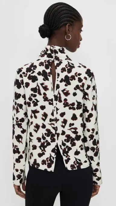 Proenza Schouler White Label Printed Soft Twill Ansel Top Aqua Floral | Thumbnail 3