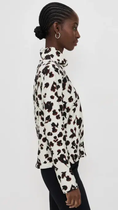 Proenza Schouler White Label Printed Soft Twill Ansel Top Aqua Floral | Thumbnail 4