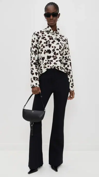 Proenza Schouler White Label Printed Soft Twill Ansel Top Aqua Floral | Thumbnail 5