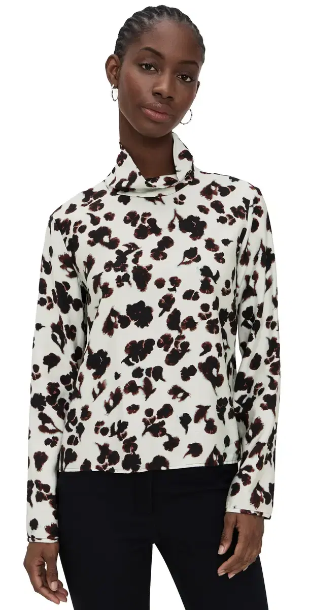 Printed Soft Twill Ansel Top Aqua Floral