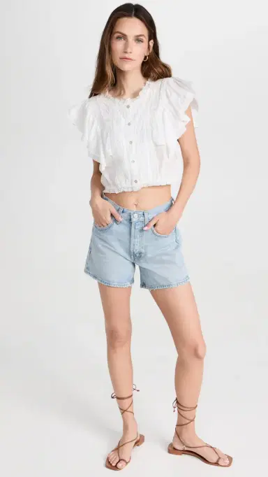 LoveShackFancy Nora Top Antique White P | Thumbnail 5