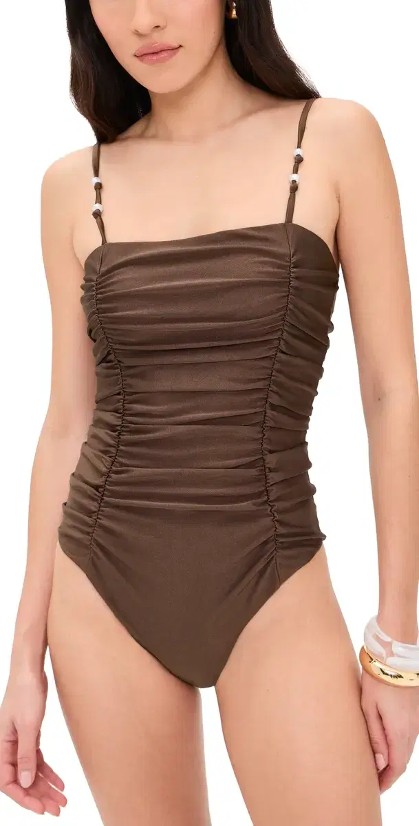ienna Ruched wimsuit Chocolate