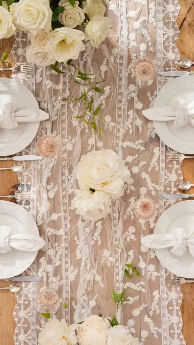 LoveShackFancy Victorian Table Runner White One Size | Thumbnail 4 LoveShackFancy Victorian Table Runner White One Size | Thumbnail 4