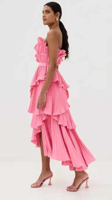 Amur Judah Scallop Pleated Dress Calla Lily 2 | Thumbnail 4