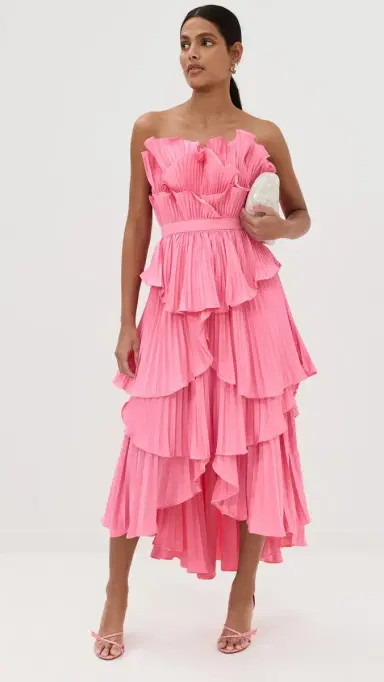 Amur Judah Scallop Pleated Dress Calla Lily 2 | Thumbnail 5