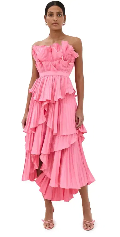 Amur Judah Scallop Pleated Dress Calla Lily 2 | Thumbnail 1