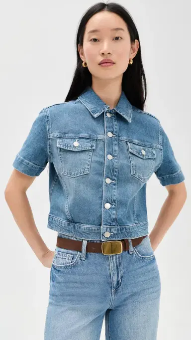 L'Agence Kirstie Short Sleeve Cropped Jacket Calabasas | Thumbnail 2 L'Agence Kirstie Short Sleeve Cropped Jacket Calabasas | Thumbnail 2