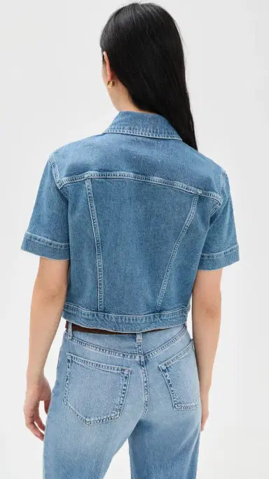 L'Agence Kirstie Short Sleeve Cropped Jacket Calabasas | Thumbnail 3 L'Agence Kirstie Short Sleeve Cropped Jacket Calabasas | Thumbnail 3