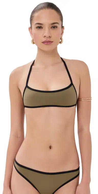 STAUD Koko Bikini Top Thyme/Black | Thumbnail 1