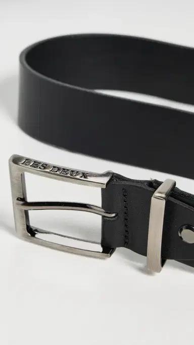 Les Deux Walker Leather Belt Black/Black | Thumbnail 4 Les Deux Walker Leather Belt Black/Black | Thumbnail 4