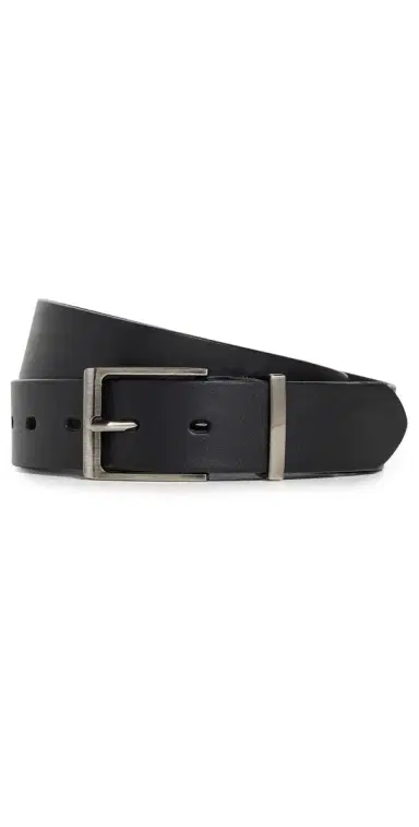 Les Deux Walker Leather Belt Black/Black | Thumbnail 1 Les Deux Walker Leather Belt Black/Black | Thumbnail 1