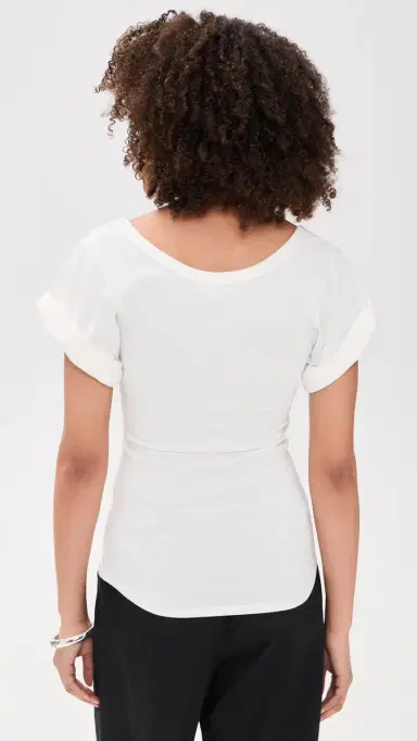THE LINE BY K Maya Scoop Neck Tee White S | Thumbnail 3