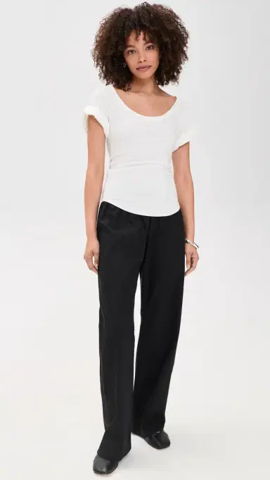 THE LINE BY K Maya Scoop Neck Tee White S | Thumbnail 5