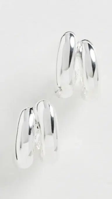 Jenny Bird Mini Florence Hoop Earrings Silver One Size | Thumbnail 2
