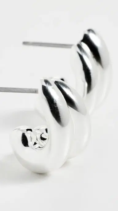 Jenny Bird Mini Florence Hoop Earrings Silver One Size | Thumbnail 4