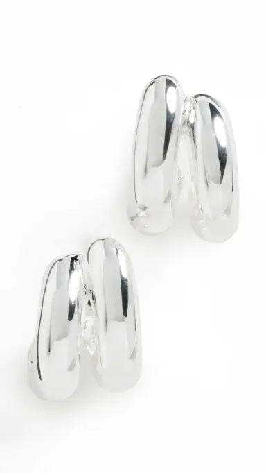Jenny Bird Mini Florence Hoop Earrings Silver One Size | Thumbnail 5