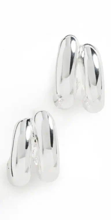 Jenny Bird Mini Florence Hoop Earrings Silver One Size | Thumbnail 1