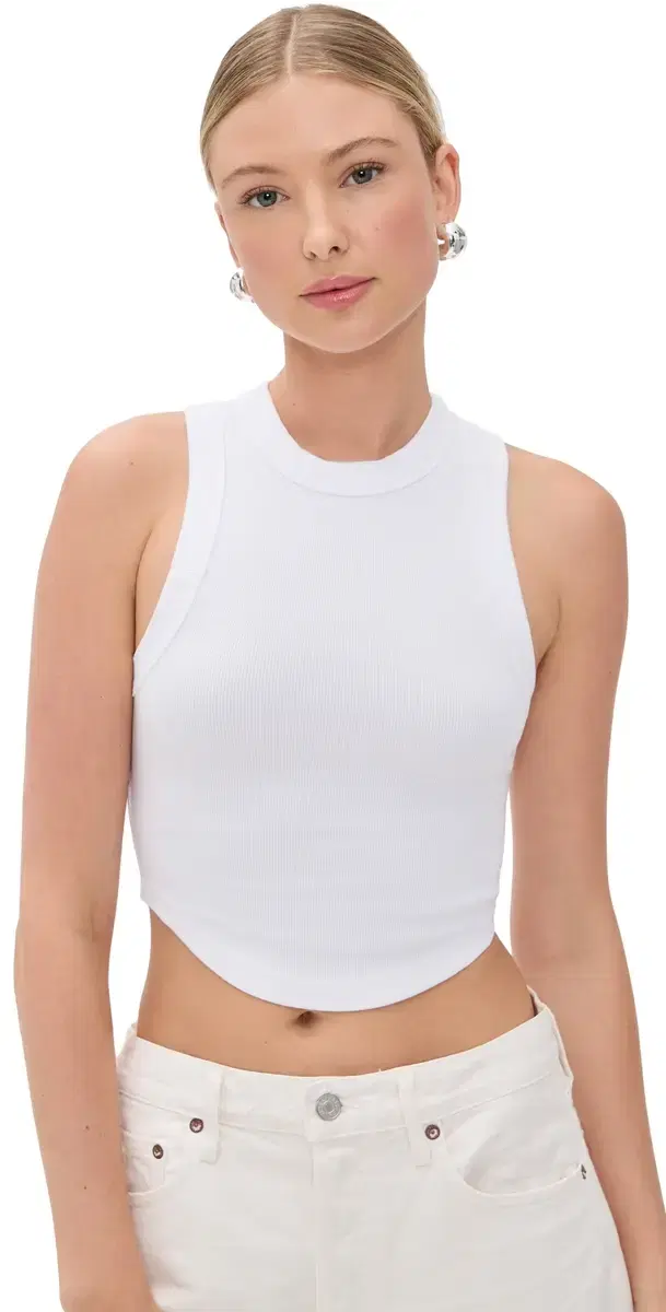 Daybreak Essential Crop Tank White