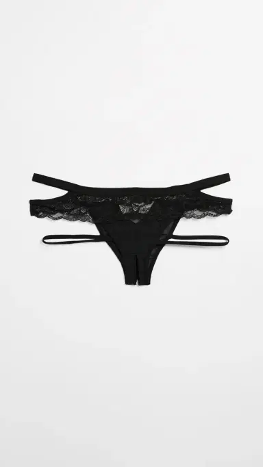 HONEYDEW Lucy Elastic & Lace Panties Black | Thumbnail 2