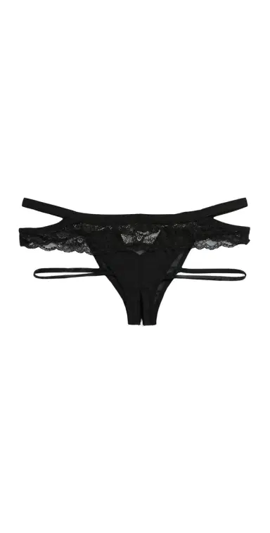 HONEYDEW Lucy Elastic & Lace Panties Black | Thumbnail 1