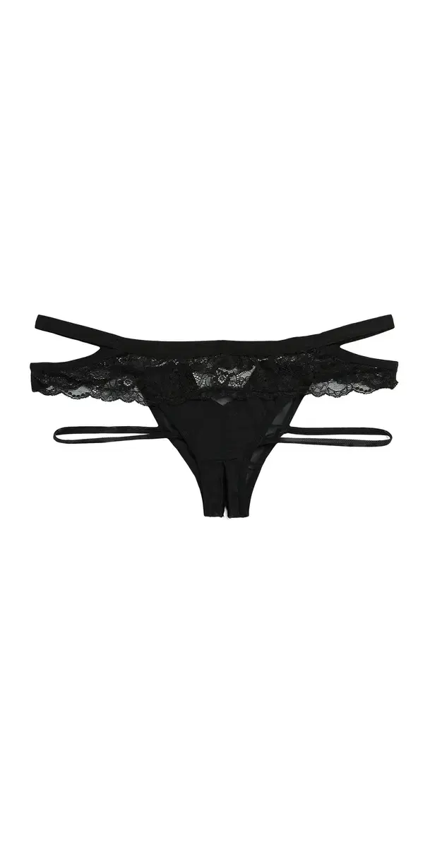 ucy Elastic & ace Panties Black