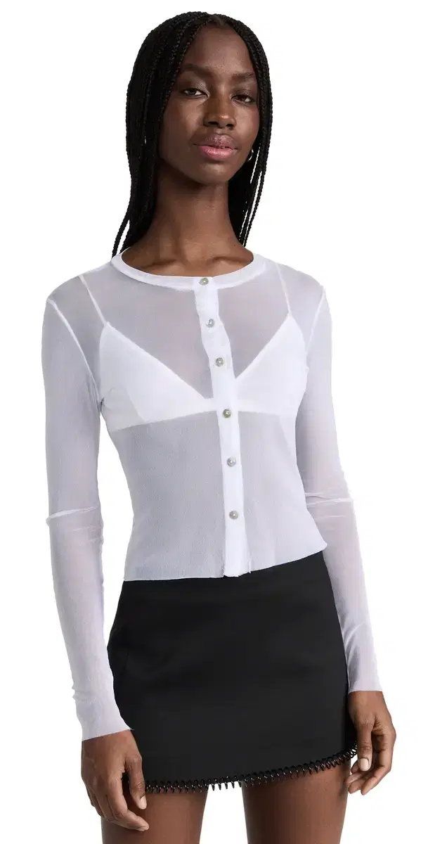 Tulle Cardigan White