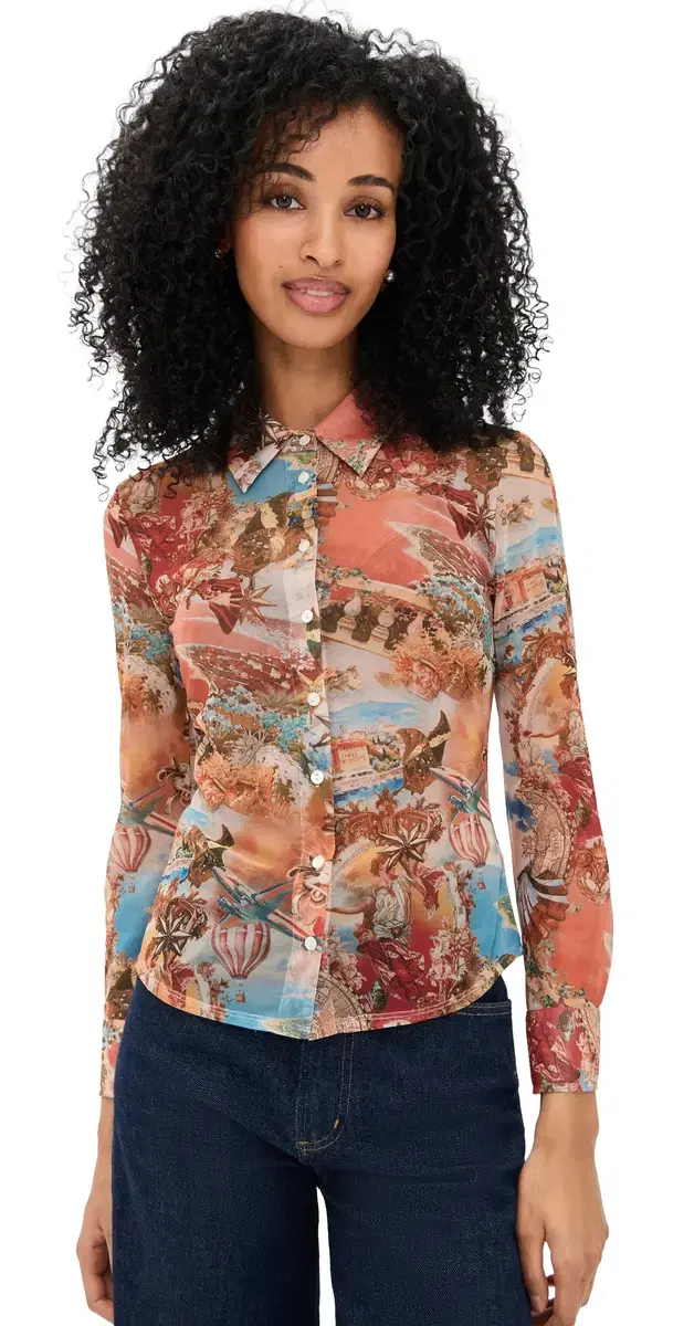 L'AGENCE Indiana Fitted Blouse ulti Collage