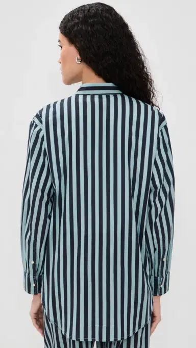 The Great. THE GREAT. The Daily Button Up Blue Club Stripe 2 | Thumbnail 3 The Great. THE GREAT. The Daily Button Up Blue Club Stripe 2 | Thumbnail 3